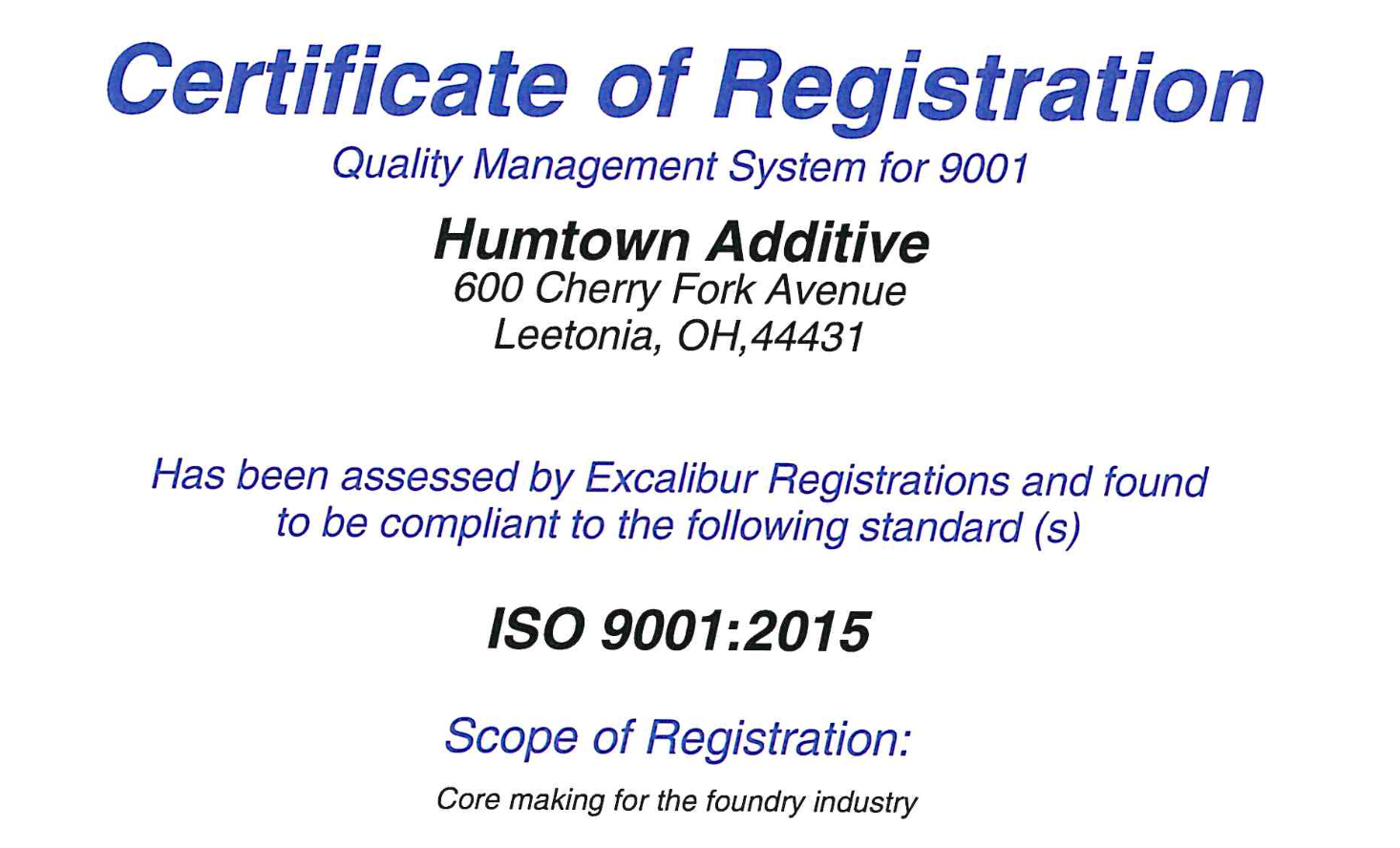 ISO 9001 Certification