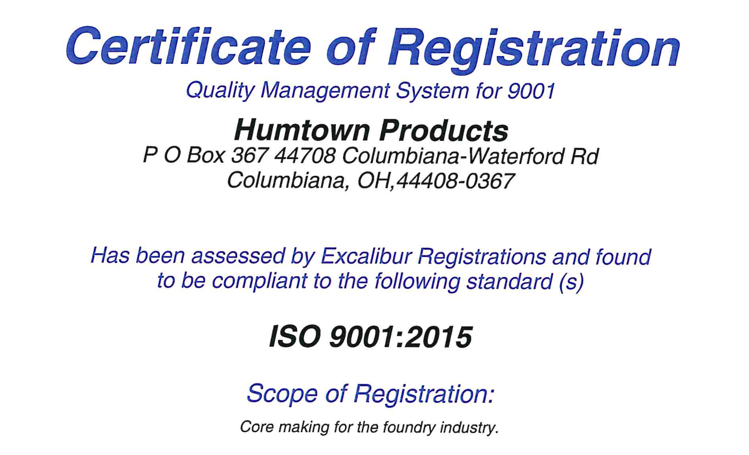 ISO 9001 Certification